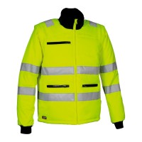 CASACO ACOLCHOADO C/MANGAS DEST. AMARELO AV NEON